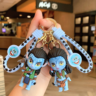 创意卡通阿凡达钥匙扣立体硅胶公仔包包情侣挂件汽车钥匙链礼品