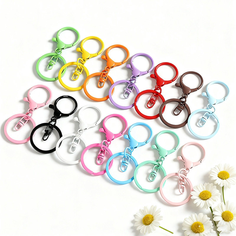 彩色烤漆龙虾扣8字平圈钥匙扣三件套 钥匙圈饰品配件DIY公仔挂件,服饰配件/皮带/帽子/围巾,钥匙扣,淘宝优惠券,粉丝福利购,淘宝优惠卷