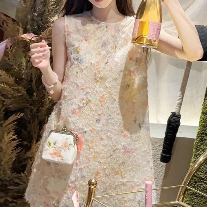 新中式改良小个子旗袍宽松连衣裙女无袖A字裙显瘦减龄气质背心裙
