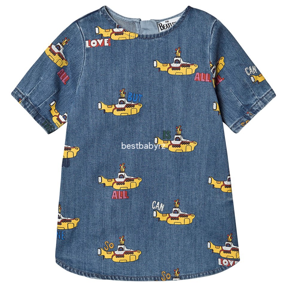 现货新品女童潜水艇牛仔连衣裙