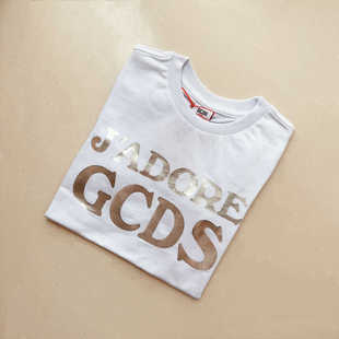 正品现货 意大利GCDS mini童装 儿童时尚银色经典长袖高品质T恤