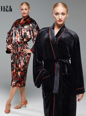 美诗美童田慧新款流行丝绒摩登舞拉丁舞服赛袍丝绒比赛服62110