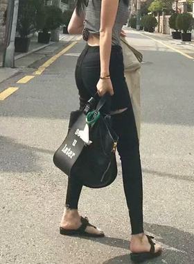 高弹力常规四季高弹牛仔小脚九分