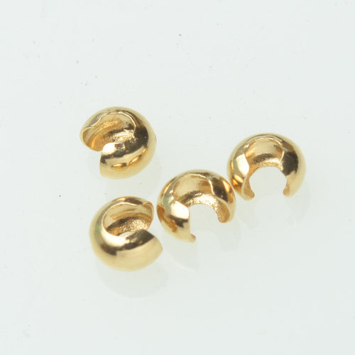 18k金月牙包扣光面收线扣护线扣