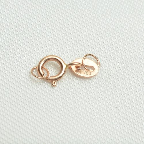 18K金珍珠项链手链弹簧扣DIY锁骨链弹簧扣加连接扣含圈配件饰品