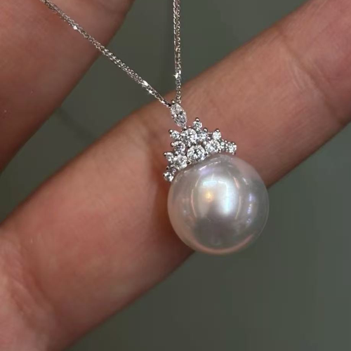 铂金PT900锆石吊坠空托