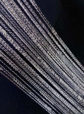 PT900铂金闪O链DIY珍珠吊坠项链配件饰品经典简约款O字链时尚百搭