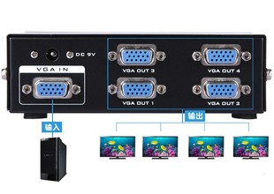 MT3504一进四出1进4出VGA分配器1分4分屏器同步画面分频器350MH