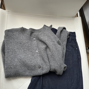 好品质极简羊毛开衫 长期主义万能搭圆领针织纽扣开衫