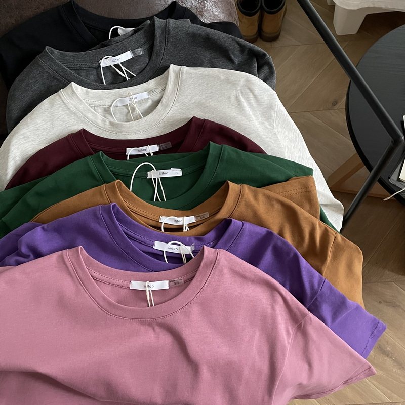 one week/一个星期不重样 低调高级色系基础宽松短袖t恤 男女通穿