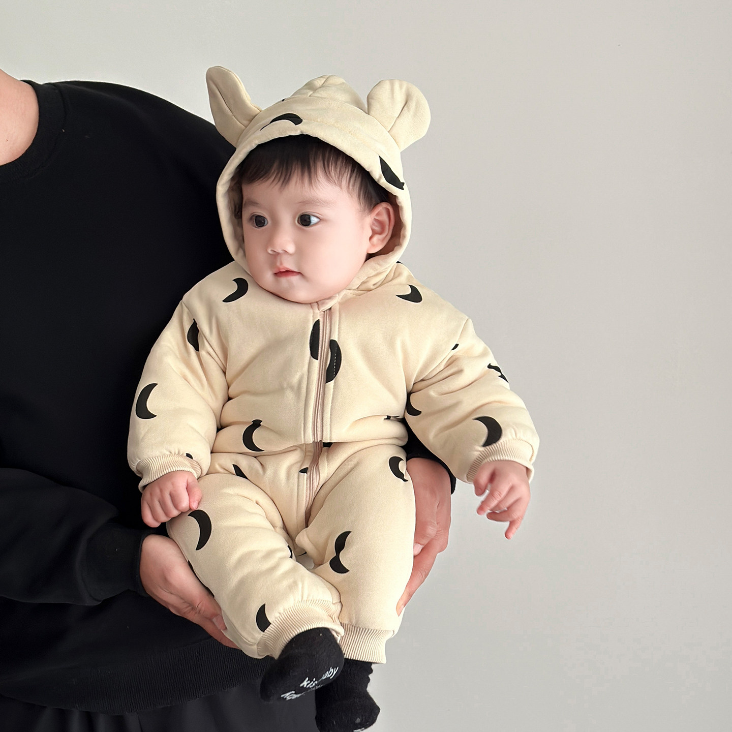 ins韩版婴儿冬装夹棉外套棉服加厚连体衣小月龄棉袄外出宝宝衣服