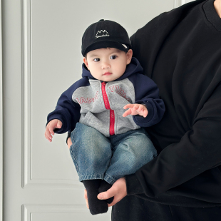 超洋气儿童拉链连帽上衣宽松卫衣婴儿衣服 外套长袖 韩版 男宝宝春装