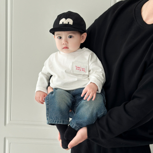 薄款 ins韩版 T恤儿童时髦洋气套装 长袖 两件套婴幼儿衣服 男宝宝春装