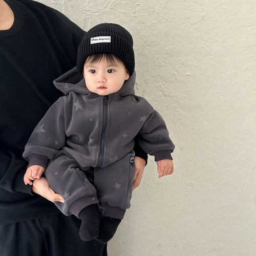 婴儿奥粒绒拉链外套爬服