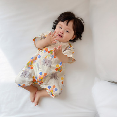 新中式婴儿竹棉和尚服薄空调衫