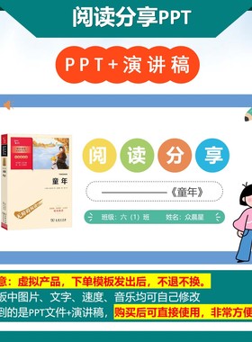 6-000225  阅读分享《童年 》读书分享PPT模板代做