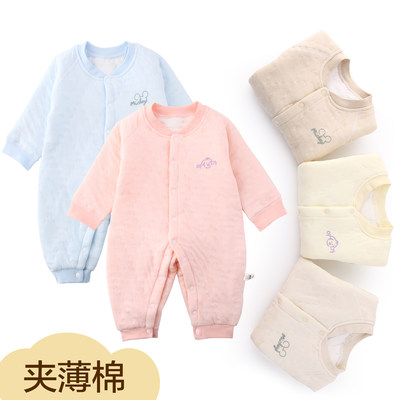 宝宝连体衣厚款夹棉保暖