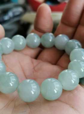 A货翡翠糯冰晴底手串手链