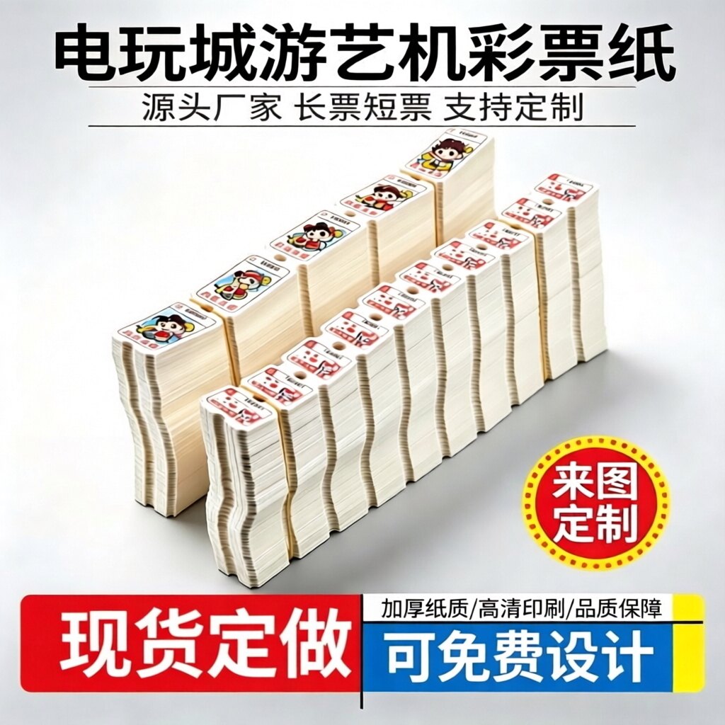 电玩城游戏机彩票纸短票游艺机双胶纸定制动漫城积分票环保纸现货