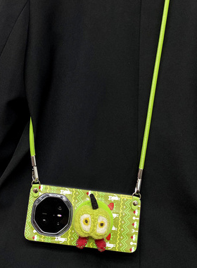 绿色小猫蛋糕插图磁吸支架全包防摔适用于华为mate60非凡大师手机壳mate70pro保护MATE70RS保时捷高级感外壳