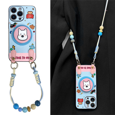 大头西高地用苹果16手机壳iphone16promax卡通15pro新款14/13磁吸支架max带挂绳保护套女款15套16pro斜跨