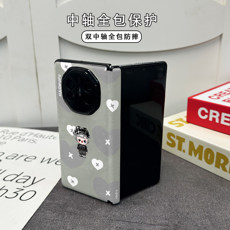 haci小丑爱心适用于OPPOFindN5手机壳findn6折叠屏findn5/n6双中轴全包防摔Find保护套