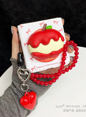 红色波点苹果适用PuraX华为Pocket2/s手机壳小米MIXFlip2折叠屏FindN3Flip三星Zflip76荣耀VFlip波漾磁吸支架