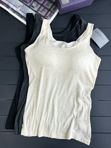 自留推荐克什米尔羊绒皇后免穿文胸女背心超轻量超弹皮肤衣打底