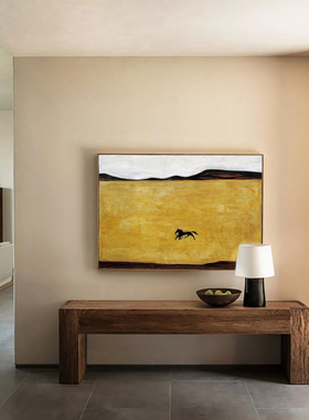 ARTISAN纯手绘油画常玉的画SANYU禾穗双马中古風挂画客厅巨幅无框