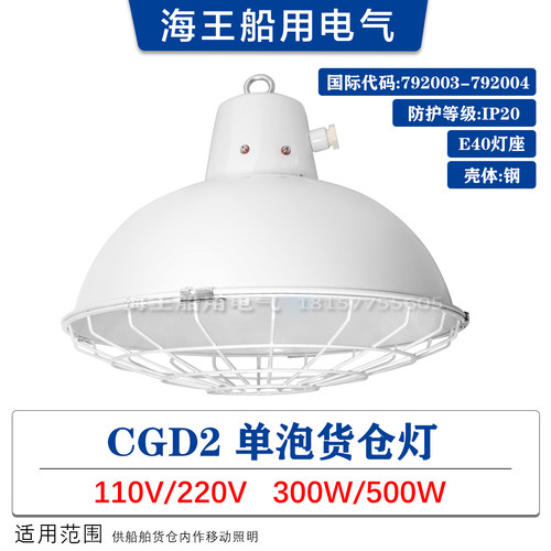 船用钢质单/五泡带金属网罩CGD2/3-2白炽货仓灯货舱灯代码792007