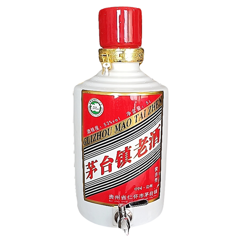 茅型新款酒瓶酒坛5L空坛带不锈钢龙头大卡扣挂锁储酒收藏酒柜展示