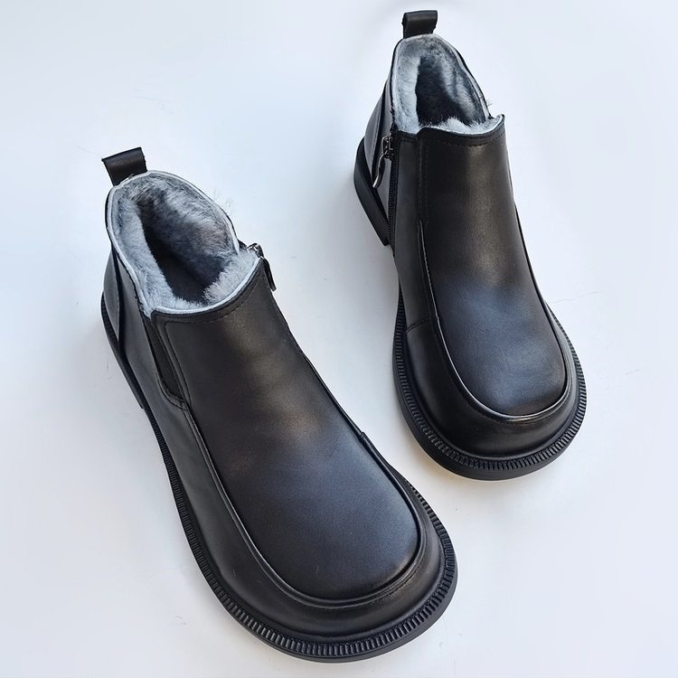 冬季真皮羊皮毛一体加厚大棉男鞋宽大头防滑外贸原单纯头层牛皮靴,流行男鞋,高帮鞋,淘宝优惠券,粉丝福利购,淘宝优惠卷