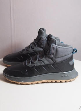 阿迪达斯 FUSION STORM 男子中帮牛皮革加绒保暖防滑休闲鞋EE9706