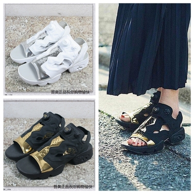 锐步reebok女子充气凉鞋