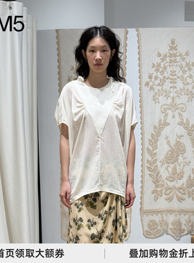 J1M5买手店 ECRIVAIN 25春夏 圆领蝴蝶袖侧领系带上衣 设计师品牌