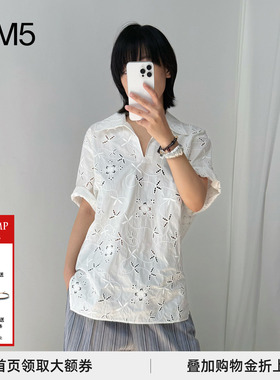 现货J1M5买手店 COTEMP 25春夏 白色刺绣短袖衬衫 设计师品牌