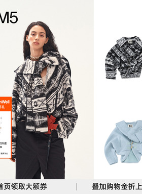 徐若晗虞书欣同款 MEDIUM WELL 25秋冬 羊毛围巾领廓形外套