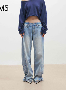 MEDIUM WELL 2026年春夏 侧叠褶可调节阔腿牛仔裤 设计师品牌