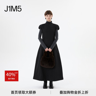 【正品现货】 AMOMENTO 25秋冬 塔夫绸立领短袖连衣裙 设计师品牌