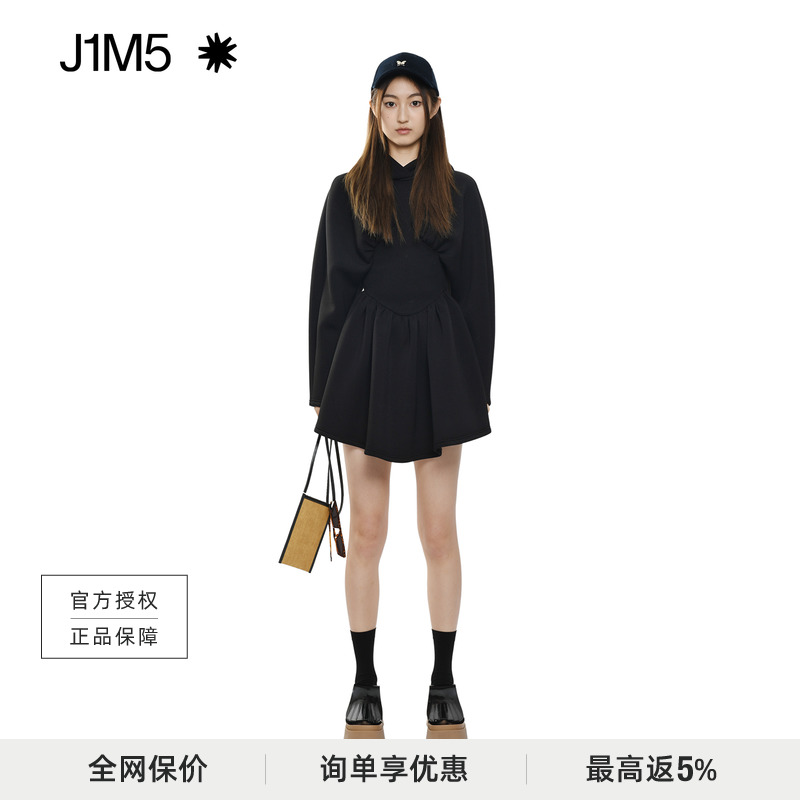 J1M5买手店 DEEPMOSS 22秋冬新品 空气层束腰连衣裙秋冬新设计 女装/女士精品 连衣裙 原图主图