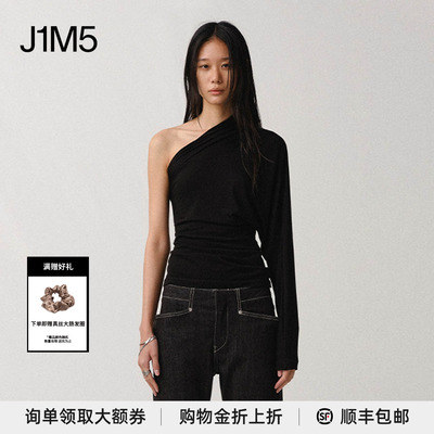 liegee春夏斜肩连袖设计师T恤