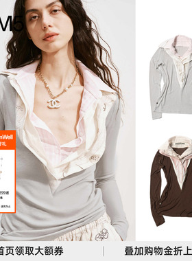 MEDIUM WELL_层领天丝羊毛套头衫打底衫_Pre-styled  Silk Top