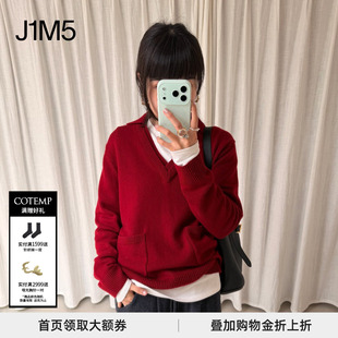 Polo COTEMP Neck Sweater假两件双层V领POLO毛衣女 25Holiday