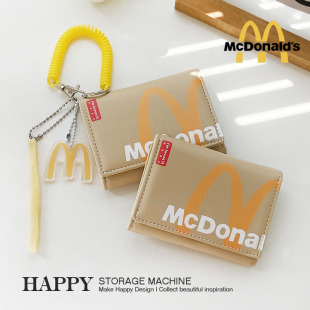 HAPPY原创皮质M记麦麦钱包韩版 学生饭卡校园卡银行卡驾照身份证件