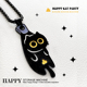 HAPPY原创可爱小黑晒猫猫合金锁骨项链情侣百搭配饰挂件吊坠颈饰