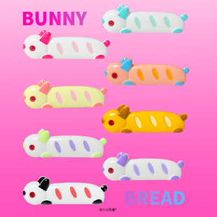 猫头但是鹰原创设计兔兔法棍发夹边夹可爱小动物日韩多巴胺