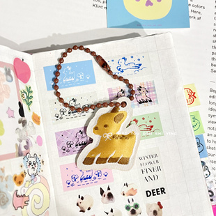 猫头但是鹰原创迷你小鹿挂件针织双面小挂件钥匙挂件