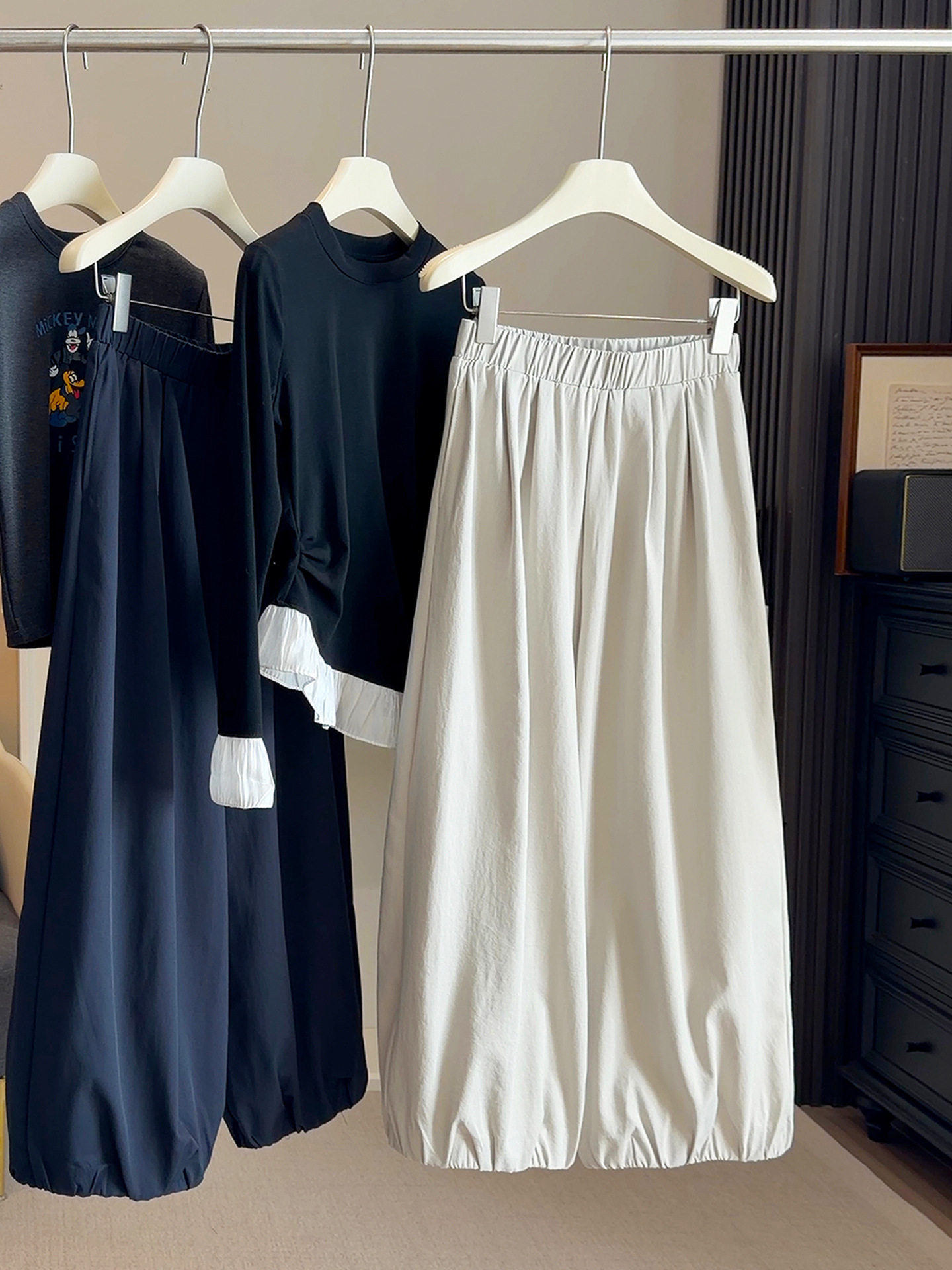 松紧高腰宽松显瘦阔腿灯笼裤女春夏薄款收口休闲百搭长裤纯色下装,女装/女士精品,休闲裤,淘宝优惠券,粉丝福利购,淘宝优惠卷