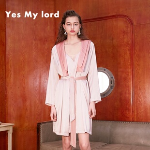 YesMyLord吊带性感冰丝睡衣晨袍女新娘粉色伴娘家居服原创ins