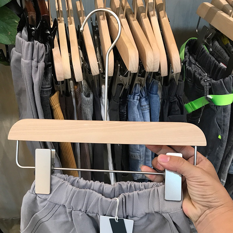 实木裤架防滑家用儿童衣架挂钩衣